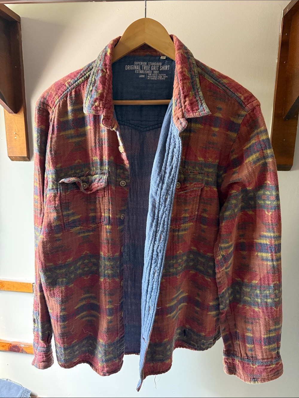 Men's Red Patterned Lined Jacket